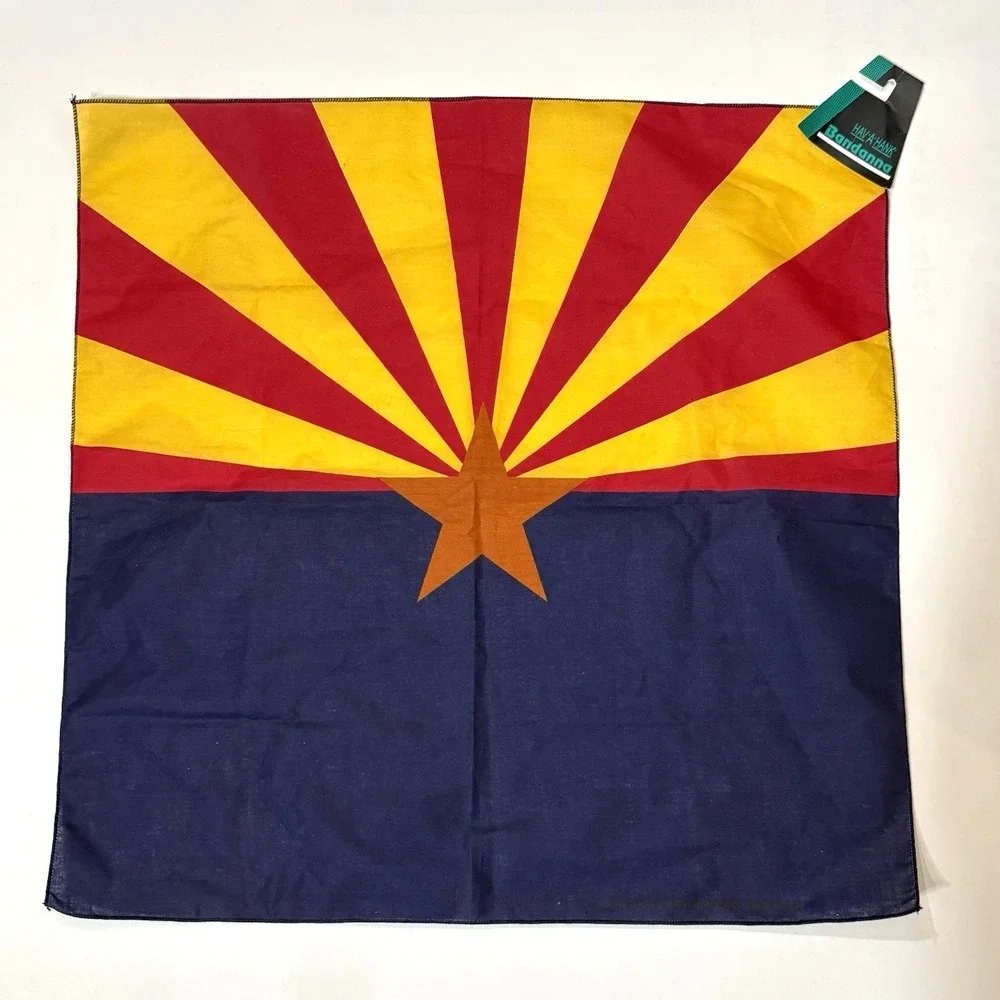 Arizona Flag Bandana New Hav-A-Hank USA Made Poly-Cotton Star Red Yellow Blue